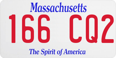 MA license plate 166CQ2