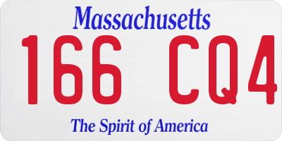 MA license plate 166CQ4