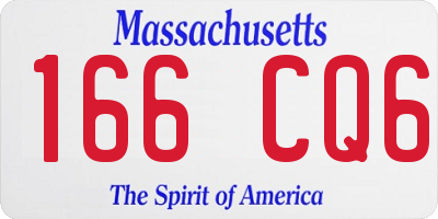 MA license plate 166CQ6