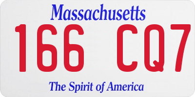 MA license plate 166CQ7