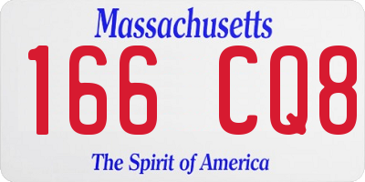 MA license plate 166CQ8