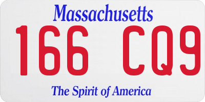 MA license plate 166CQ9