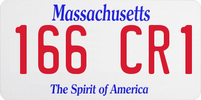 MA license plate 166CR1