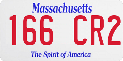 MA license plate 166CR2