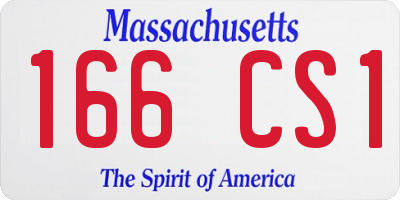 MA license plate 166CS1