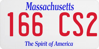 MA license plate 166CS2