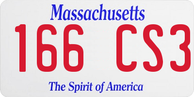 MA license plate 166CS3