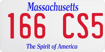 MA license plate 166CS5