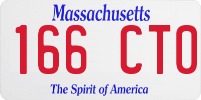 MA license plate 166CT0