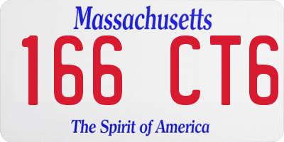 MA license plate 166CT6