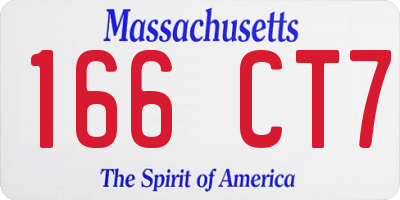 MA license plate 166CT7