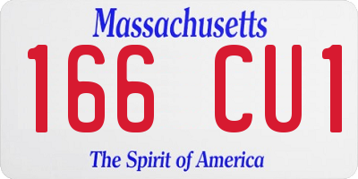 MA license plate 166CU1