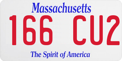 MA license plate 166CU2