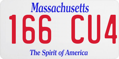 MA license plate 166CU4
