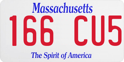 MA license plate 166CU5