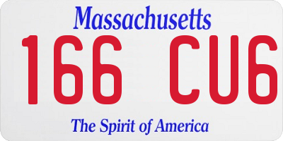 MA license plate 166CU6
