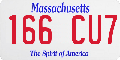 MA license plate 166CU7