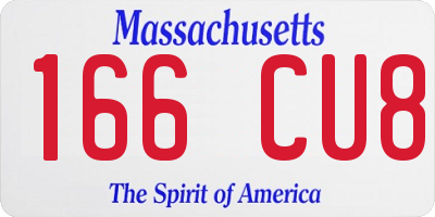 MA license plate 166CU8