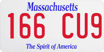 MA license plate 166CU9