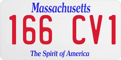 MA license plate 166CV1