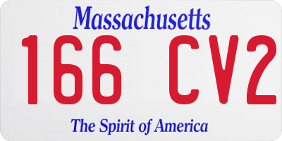 MA license plate 166CV2