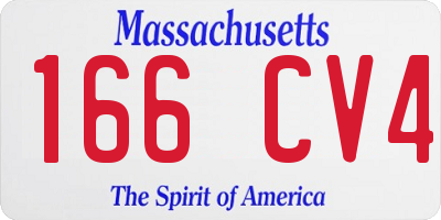 MA license plate 166CV4