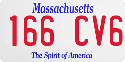 MA license plate 166CV6