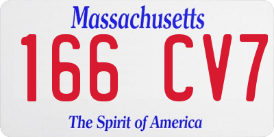 MA license plate 166CV7