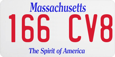 MA license plate 166CV8