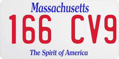 MA license plate 166CV9