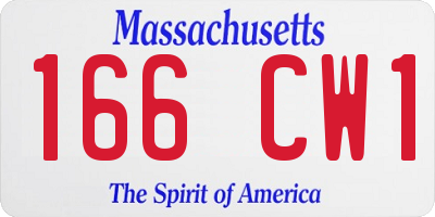 MA license plate 166CW1