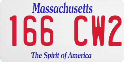 MA license plate 166CW2