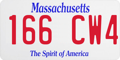 MA license plate 166CW4