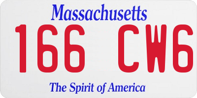 MA license plate 166CW6