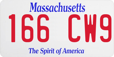 MA license plate 166CW9