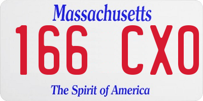 MA license plate 166CX0