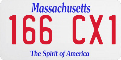 MA license plate 166CX1