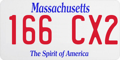 MA license plate 166CX2