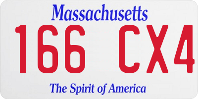 MA license plate 166CX4