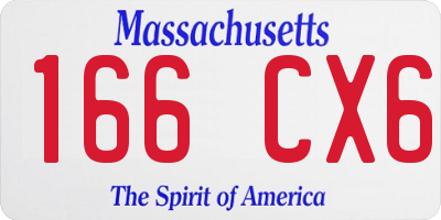 MA license plate 166CX6