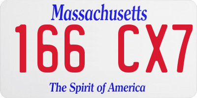 MA license plate 166CX7