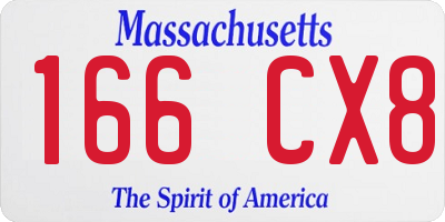 MA license plate 166CX8