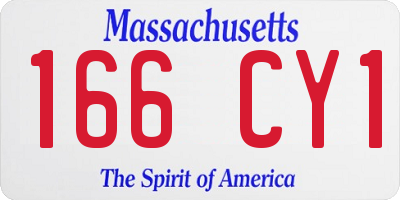 MA license plate 166CY1