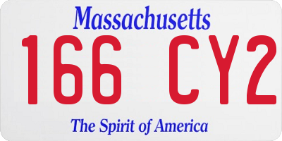 MA license plate 166CY2