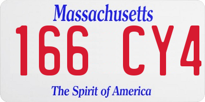 MA license plate 166CY4