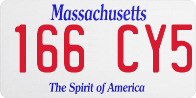 MA license plate 166CY5