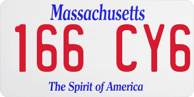 MA license plate 166CY6