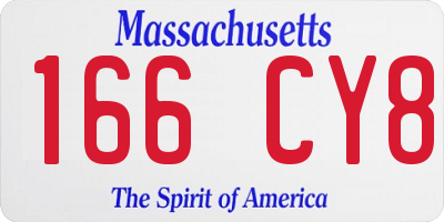 MA license plate 166CY8