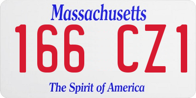 MA license plate 166CZ1