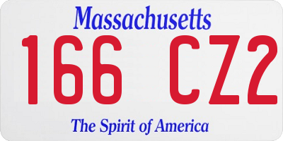 MA license plate 166CZ2